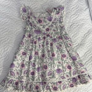 Tahari Purple and White Floral Kids Dress